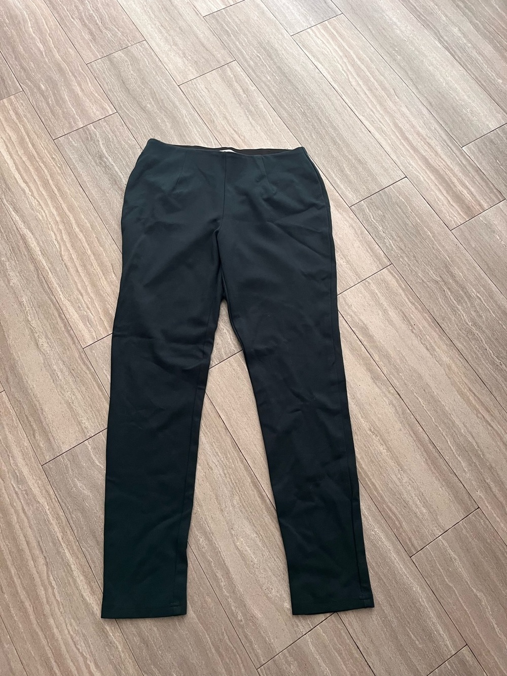 Calvin Klein Ankle Pants Womens Size 6 Green Skinny Pull On Stretch Elastic